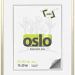 OSLO MasterLine Bilderrahmen 21×29,7 DIN A4 Hell Gold Matt Aluminium Urkundenformat Mit Aufsteller Hoch Querformat Bildgröße 21×30 Alu