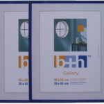 3 Stück Bilderrahmen 40 X 50 Puzzle Rahmen Blau Metallic Hochwertiger Kunststoff, Echt Glas Patentiertes Aufhängesystem Rahmen