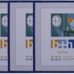 3 Stück Bilderrahmen 40 X 50 Puzzle Rahmen Blau Metallic Hochwertiger Kunststoff, Echt Glas Patentiertes Aufhängesystem Rahmen